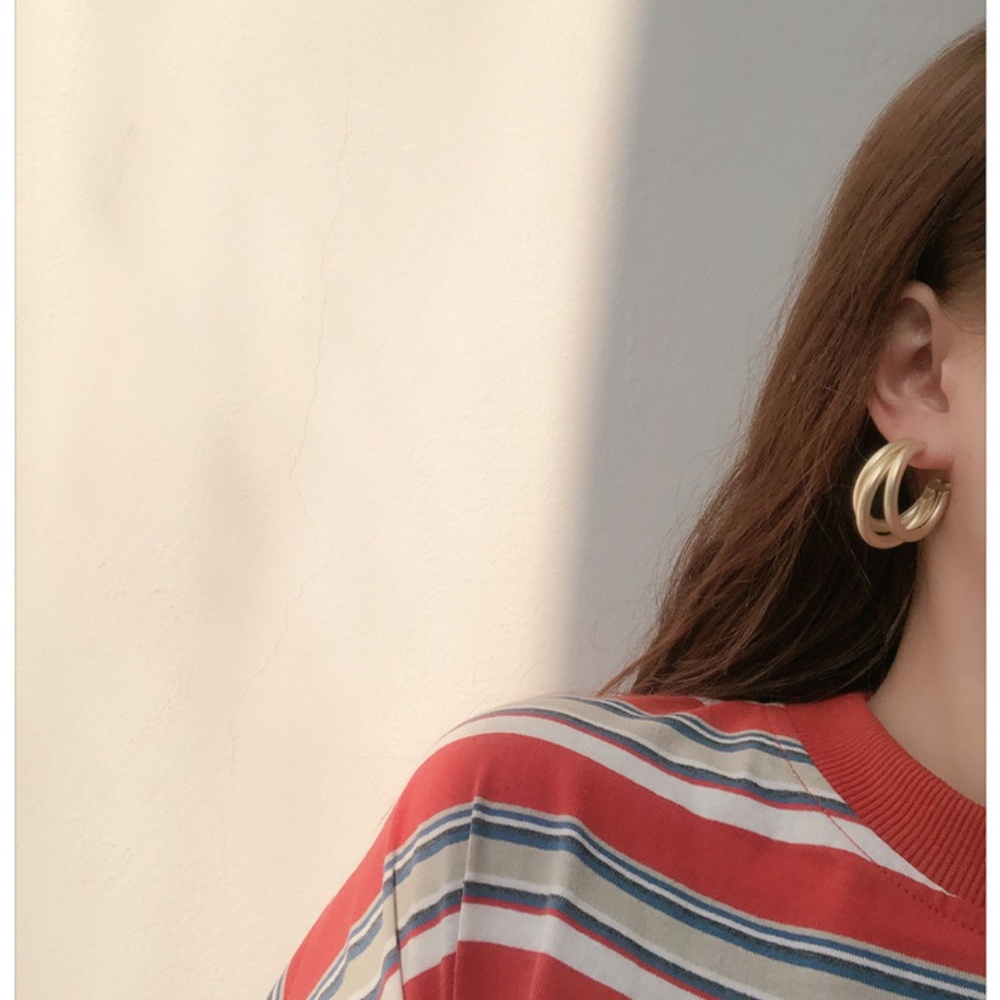 💕Last one Matte Finish Hoop Earrings - Picture 6 of 9